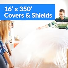 Beschermingsfolie met 233+ maskerband (36 mm), doorschijnend, schilderbaar, hoge dichtheid, verscheurbestendig 5