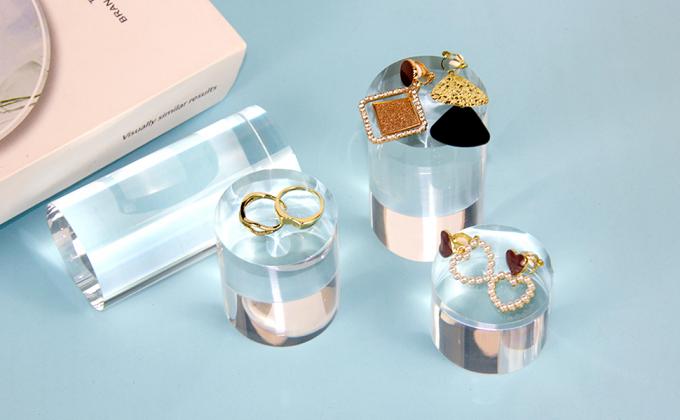 Acrylische kubuscilinder ronde foto-requisiten, transparante solide acrylische displayblokken voor fotografie 1