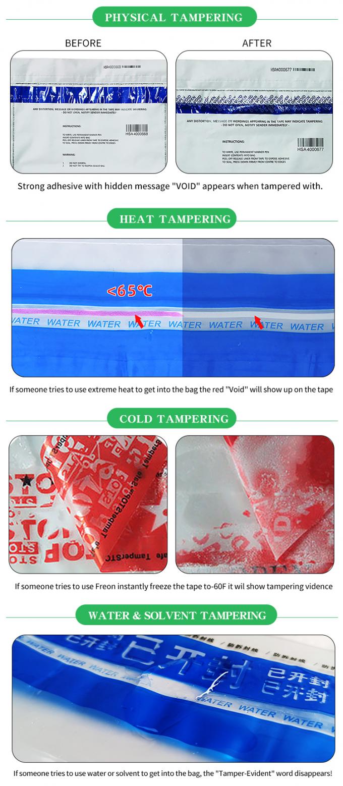 Duidelijke verzegelde zak, Lege tape zak, Bewijszak, Onderzoek plastic veiligheidszakken papieren verzendings transit veiligheid verzegelde zakken 2