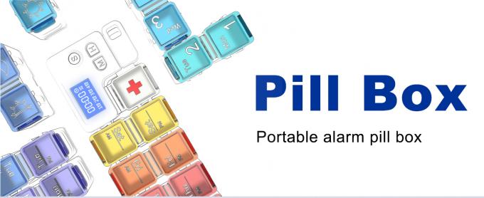 Smart Pill Box,7 Day Pill Organizer,4 Alarm Clocks,AM/PM Automatic Alarm Reminder,Hold Vitamins Fish Oil,Supplements,Travel Pill Or Pillganizer,Suitable For The Elderly, Children, Office Workers 0