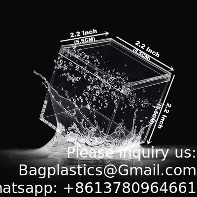 kwaliteit  Acrylic Plastic Square Cube Small Box with Lid Decorative Storage Boxes Jewelry Display Mini Container for Home Candy fabriek