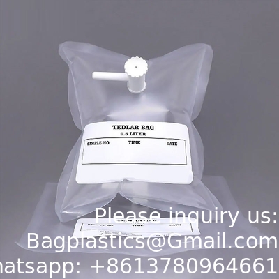 Tedlar PVF gasbemonsteringszak 0,5 l 1 l 3 l - 10 stuks - luchtbemonsteringszak - polypropyleen/roestvrij staal/PTFE-fitting