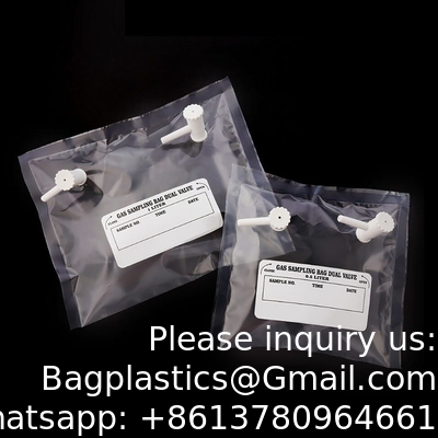 Tedlar PVF gasbemonsteringszak 0,5 l 1 l 3 l - 10 stuks - luchtbemonsteringszak - polypropyleen/roestvrij staal/PTFE-fitting