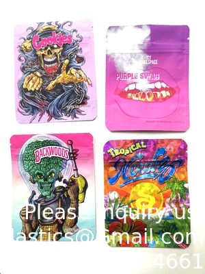 Zachte het Bewijstribune van de Aanrakingsgeur op Zakken Eetbare Verpakkings Veilig voor kinderen Gedrukt 3,5 Zakken van Douanemylar