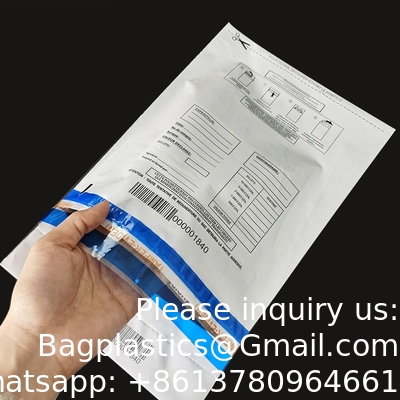 Ongeldige tapezak, bewijszak, examen plastic veiligheidszakken Papieren verzending Transit Security Tamper Evident Bags