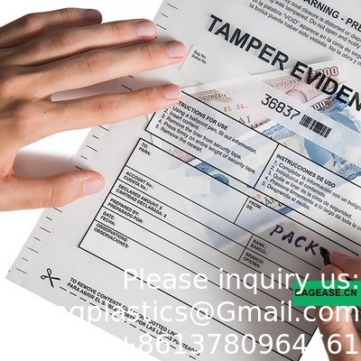 Ongeldige tapezak, bewijszak, examen plastic veiligheidszakken Papieren verzending Transit Security Tamper Evident Bags