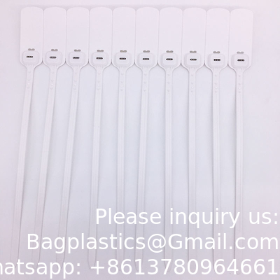 Eenmalig plastic vergrendelingssluiting voor zelfdichtheid, op maat gemaakt logo, plastic banddichtingen, plastiekdicht 30 cm voor de bank.