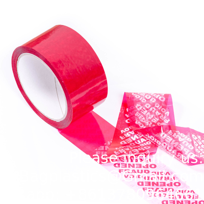 Serienummerde rode beveiligingsband tegen manipulatie (48 mm x 50 m x 2 mil, 100% totale overdracht, ultra-dikke Void film
