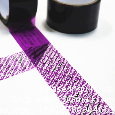 Serienummerde rode beveiligingsband tegen manipulatie (48 mm x 50 m x 2 mil, 100% totale overdracht, ultra-dikke Void film