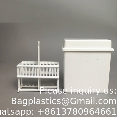 Histologie Geweefslide Glaskleurpotkleurrak Pathologie microscoop slide kleur pot en rek