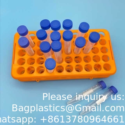 Laboratorium Multi Function PP Centrifuge Tube Rack 50 gaten*18mm Plastic Test Tube Rack Silicone Circlip