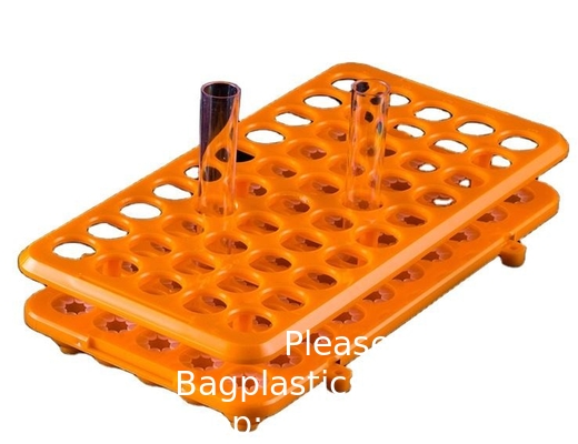Laboratorium Multi Function PP Centrifuge Tube Rack 50 gaten*18mm Plastic Test Tube Rack Silicone Circlip