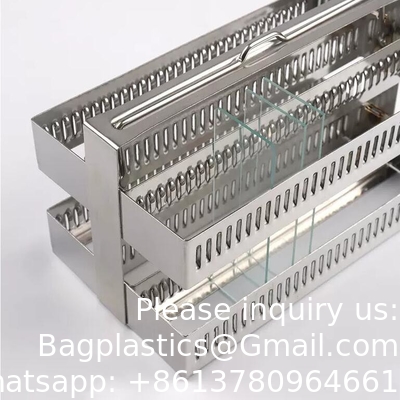 Histologie Geweefslide Glaskleurpotkleurrak Pathologie microscoop slide kleur pot en rek