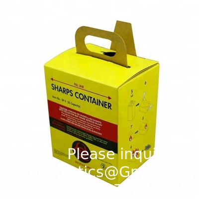 Veiligheidsdoos Afvalspuit Naald scherp Verbrandingsdoos Kartonnen container 5L 7L 10L Wegwerpverbrandingsdoos