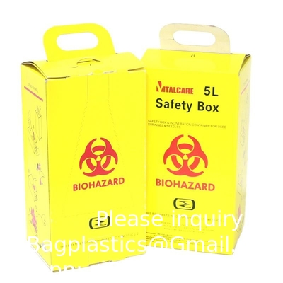 5L 10L wegwerpverbrandingsdoos Geaffineerde papieren dozen Spuit naald scherpe container Veiligheidsdoos