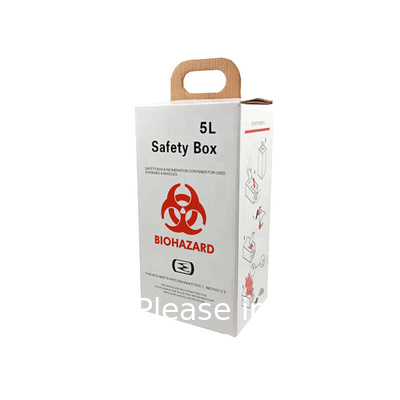 5L 10L wegwerpverbrandingsdoos Geaffineerde papieren dozen Spuit naald scherpe container Veiligheidsdoos