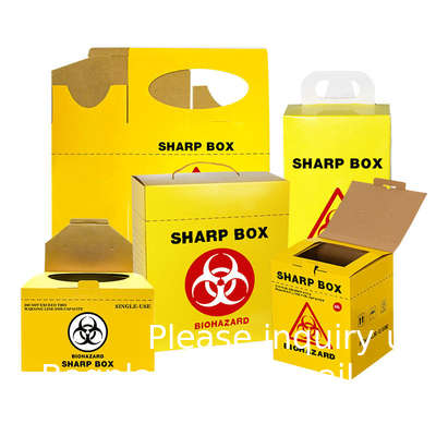 5L 10L Ziekenhuis Medisch karton Papier Scherp Container Veilig afvaldoos Biogevaarlijk Infectieus gegolfd materiaal