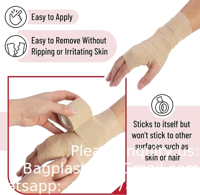 Zelfklevend verband, 6 verpakkingen, huidkleurig, 2 x 5 meter, samenhangend verband, medisch verband, elastisch verband