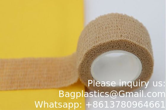 Beige zelfklevende bandband, zelfklevende niet-geweven bandrolletjes, atletische band voor pols, enkel, hand