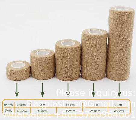 Beige zelfklevende bandband, zelfklevende niet-geweven bandrolletjes, atletische band voor pols, enkel, hand
