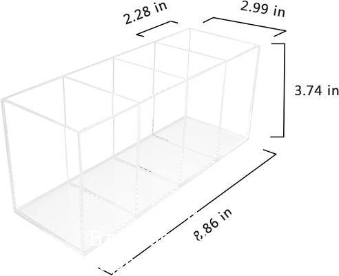 Acryl penhouder 4 compartimenten,Clear penhouder organisator make-up borstelhouder voor kantoor bureauaccessoires,cosmetische