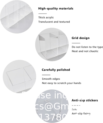 Acryl penhouder 4 compartimenten,Clear penhouder organisator make-up borstelhouder voor kantoor bureauaccessoires,cosmetische