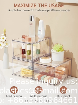 Stapelbare make-up organisator laden, 4,4 'hoog acryl badkamer opslag laden, cosmetica opslagdoos voor ijdelheid