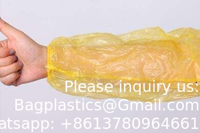 Groothandel Polyethyleen wegwerparmmouw cover 18 &quot; Plastic blauwe wegwerparmmouwen voor koken en tatoeëren