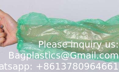 Groothandel Polyethyleen wegwerparmmouw cover 18 &quot; Plastic blauwe wegwerparmmouwen voor koken en tatoeëren