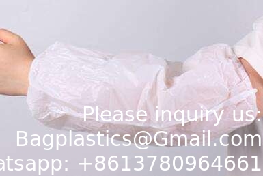 Groothandel Polyethyleen wegwerparmmouw cover 18 &quot; Plastic blauwe wegwerparmmouwen voor koken en tatoeëren