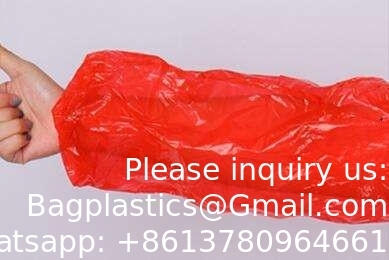Groothandel Polyethyleen wegwerparmmouw cover 18 &quot; Plastic blauwe wegwerparmmouwen voor koken en tatoeëren