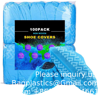 Niet-geweven kunststof Pp Pe Blauw Beschermingsschoenbedekking Cpe Waterdicht Medisch Anti-Slip Wegwerp schoenbedekking Voor ziekenhuis