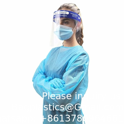 Chemotherapiejassen Wegwerpkleed Gele Kleur Waterdicht Medisch Chirurgisch Isolatiejas