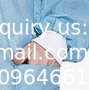 Lab jas SMS werk dragen Pocket Uniform Scrub Knie Lengte Niet-geweven Wegwerp met gebreide halsband En manchetten