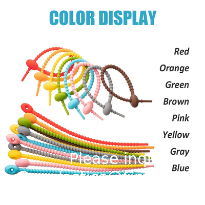 Persoonlijke lengte herbruikbare lange siliconen rubber food bag Twist Zip Tie Organizer Strap Silicon Cable Wire Tie