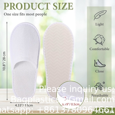 Wegwerpschoenen, SPA-schoenen met gesloten tenen, niet-slip-schoenen, comfortabele, individueel ingepakte gastschoenen