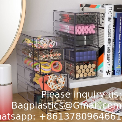 Doorzichtige containers voor het organiseren van haar accessoires, plastic haar accessoires organisator doos met 5 laden, haar accessoires