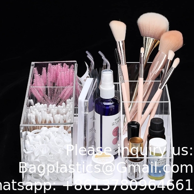 Schoonheidsorganisator, Display Rack Organisator, Clear Makeup Organisator, Oogvelverlenging Voorzieningen opslag Display Box