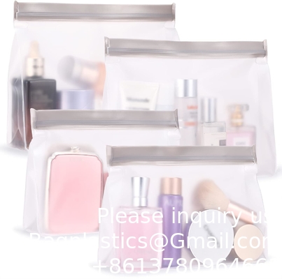 Toilettenzakken, zachte plastic reismake-up cosmetische zakken, rits sluitingsontwerp, waterdichte draagbare draagtassen