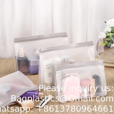 Toilettenzakken, zachte plastic reismake-up cosmetische zakken, rits sluitingsontwerp, waterdichte draagbare draagtassen