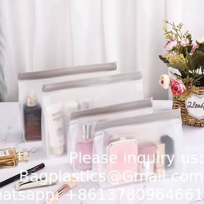 Toilettenzakken, zachte plastic reismake-up cosmetische zakken, rits sluitingsontwerp, waterdichte draagbare draagtassen