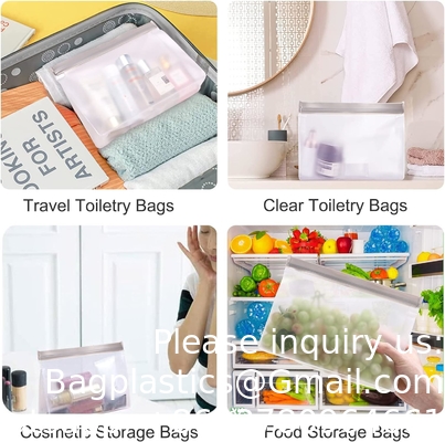 Toilettenzakken, zachte plastic reismake-up cosmetische zakken, rits sluitingsontwerp, waterdichte draagbare draagtassen