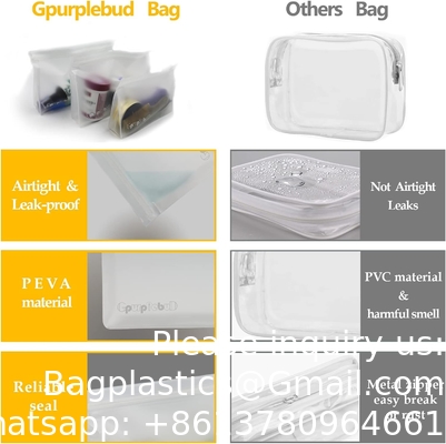 Toilettenzakken, zachte plastic reismake-up cosmetische zakken, rits sluitingsontwerp, waterdichte draagbare draagtassen