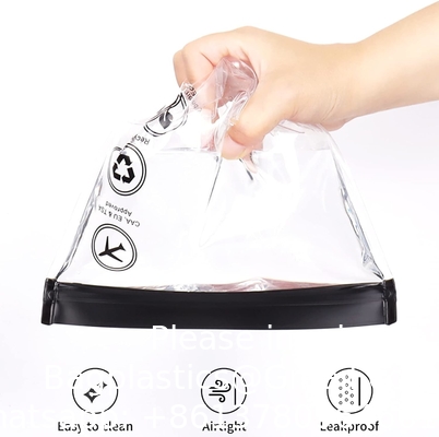Quart Size Zipper Bags- Drievoudig afgesloten naadlekkeloos helder cosmetisch zakje voor vloeistoffen en make-up- Draagbare reisgrootte