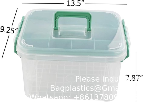 Duidelijke eerste hulppakket container, reis medicijnen opslagdoos met dienblad eerste hulppakket container, Duidelijke organisator doos