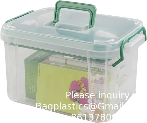 Duidelijke eerste hulppakket container, reis medicijnen opslagdoos met dienblad eerste hulppakket container, Duidelijke organisator doos