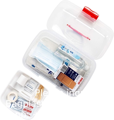 Duidelijke eerste hulppakket container, reis medicijnen opslagdoos met dienblad eerste hulppakket container, Duidelijke organisator doos