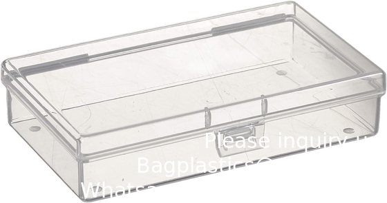 Rectangulaire lege mini heldere plastic organisator opslagdoos Containers met gehengde deksels voor kleine voorwerpen Craft box