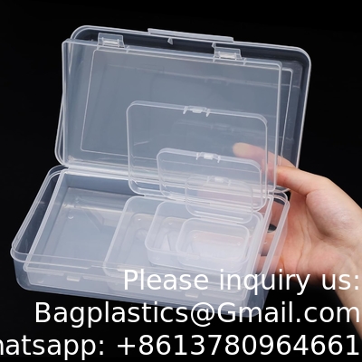 Organisator opslagdoos, rechthoekige lege mini heldere plastic organisator opslagdoos Containers met deksels Kleine artikelen