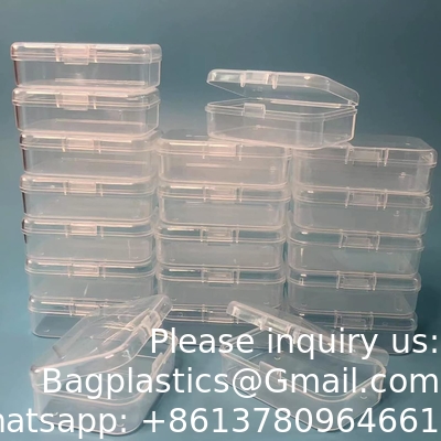 Organisator opslagdoos, rechthoekige lege mini heldere plastic organisator opslagdoos Containers met deksels Kleine artikelen